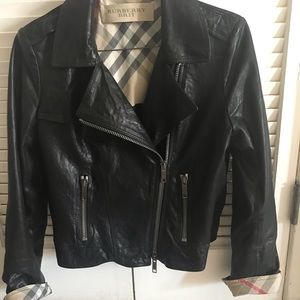Sold‼️Burberry leather moto jacket